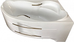 BellSan Акриловая ванна Индиго 168x110 L с ручками белая/бронза – фотография-2